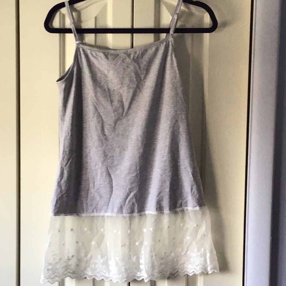 NWT Grey with Lace Camisole Top - Picture 5 of 6
